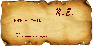 Mát Erik névjegykártya